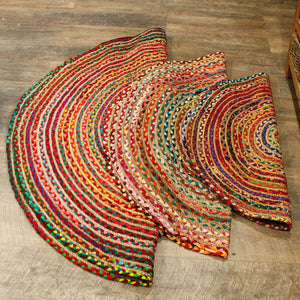 Emmy Jane Boutique AW-Artisan - Handmade Round Jute and Recycled Cotton Rugs - 3 Sizes Available