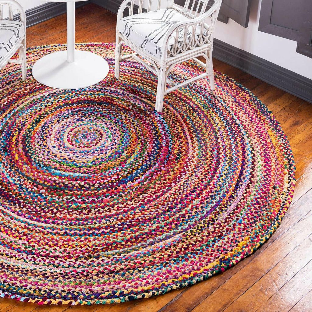 Emmy Jane Boutique AW-Artisan - Handmade Round Jute and Recycled Cotton Rugs - 3 Sizes Available