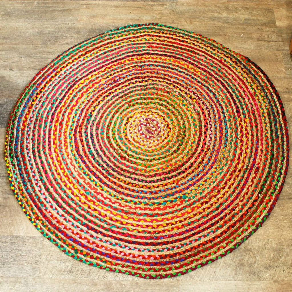 Emmy Jane Boutique AW-Artisan - Handmade Round Jute and Recycled Cotton Rugs - 3 Sizes Available