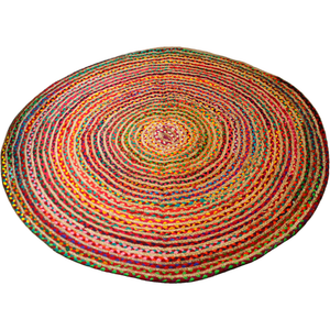 AW-Artisan - Handmade Round Jute and Recycled Cotton Rugs - 3 Sizes Available