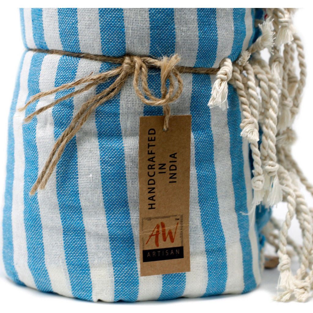 Emmy Jane Boutique AW Artisan - Indian Cotton Blend Pareo Towels - Striped Design Beach Towel - 5 Colours