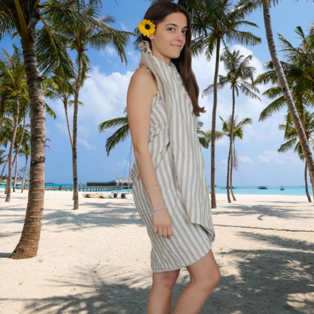 Emmy Jane Boutique AW Artisan - Indian Cotton Blend Pareo Towels - Striped Design Beach Towel - 5 Colours