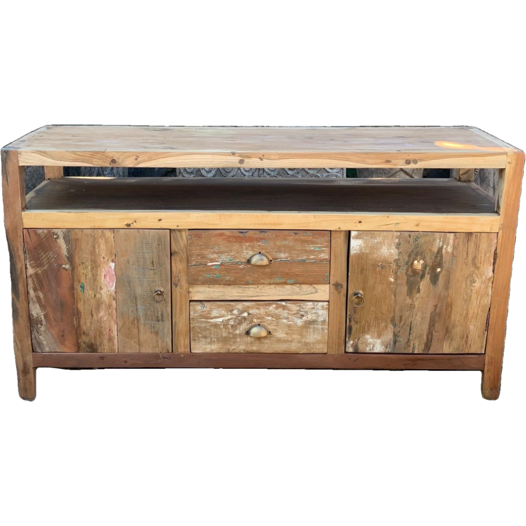 Emmy Jane Boutique Wooden TV Stand - Upcycled Teak Wood Cupboard - Recycled & Fairly Traded