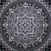 Emmy Jane Boutique Indian Cotton Bedspread Wall Hanging Double - Lotus Flower - Black & White