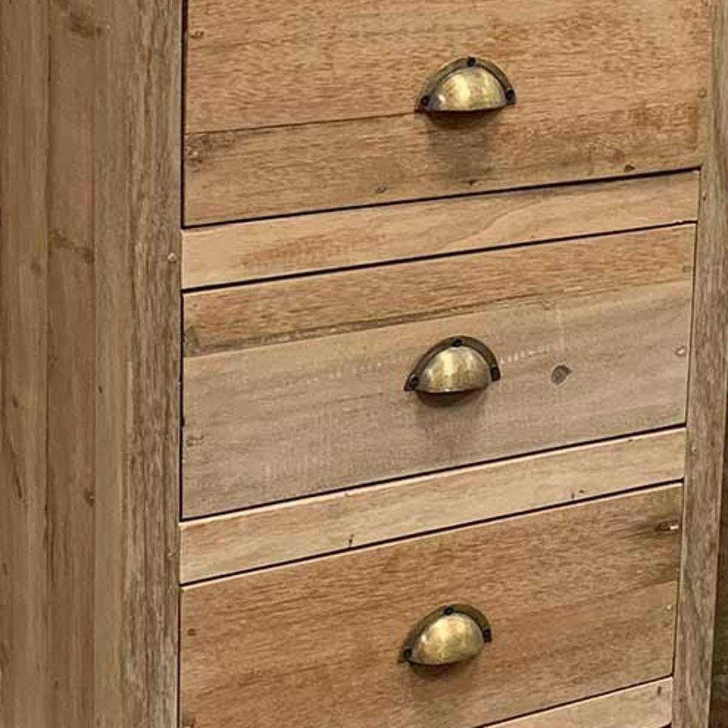 Emmy Jane Boutique Tall Wooden Chest of Drawers - Upcycled Wood from Retired Fishing Boats.