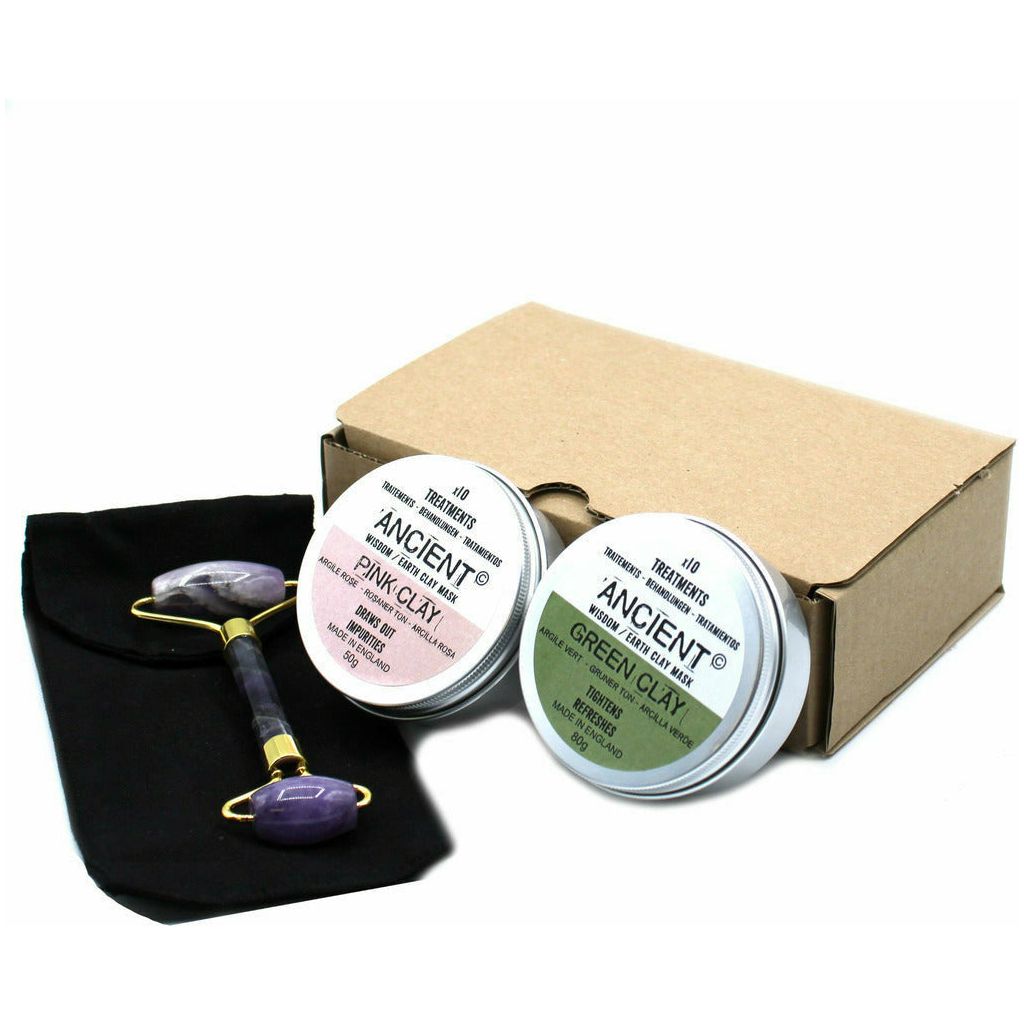 Emmy Jane Boutique Ancient Wisdom - Clay Mask & Gemstone Roller Facial Skincare Giftset