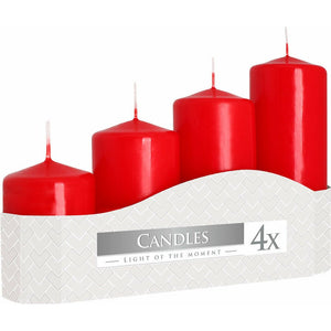 Emmy Jane BoutiqueChristmas Pillar Candles - Pack of 4 - Red or Ivory - 3 Sizes