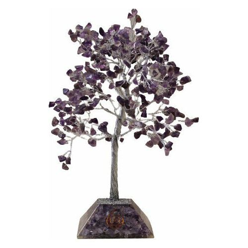 Emmy Jane Boutique Gemstone Tree with Orgonite Base - Amethyst Rose Quartz or Moss Agate