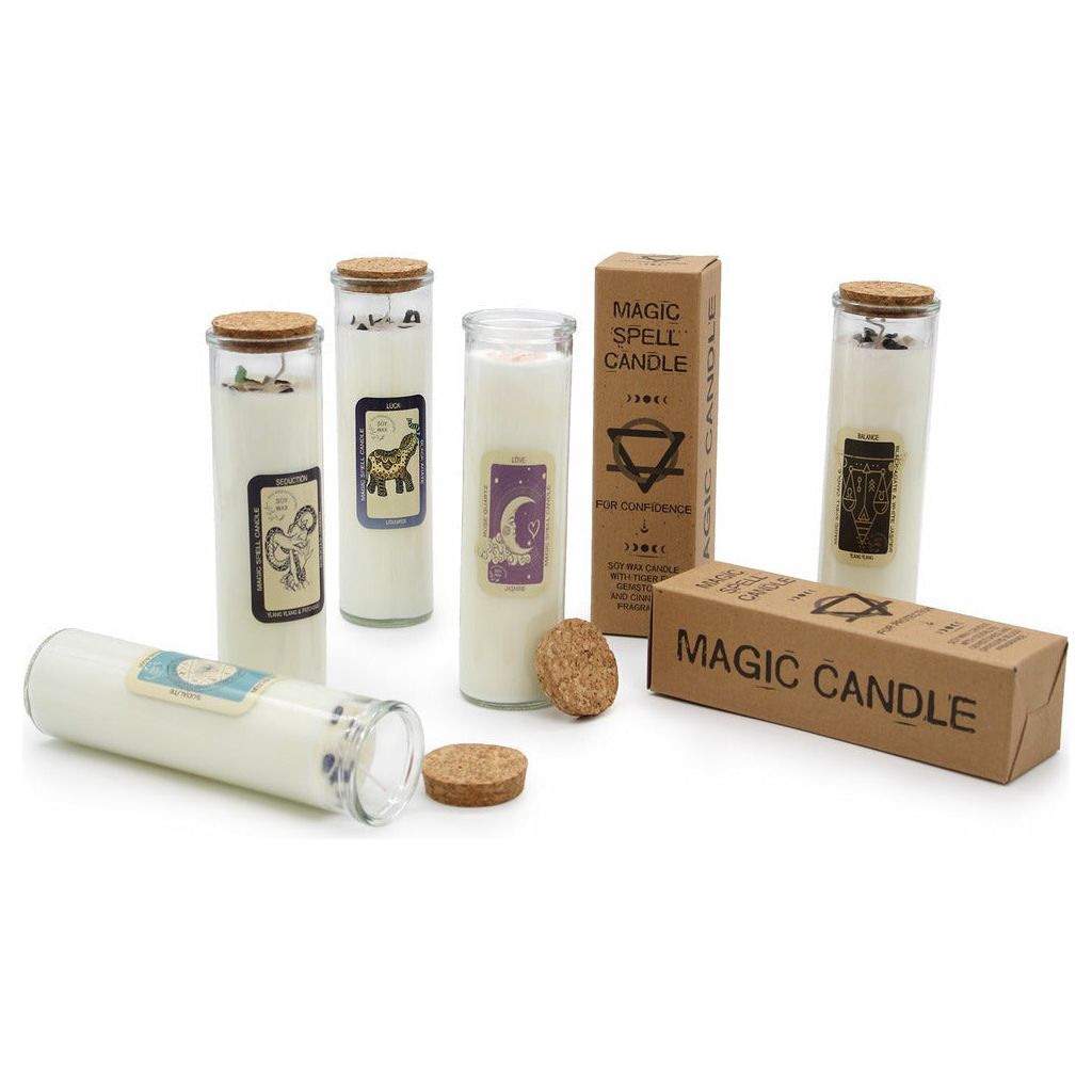 Emmy Jane Boutique Magic Soy Wax and Gemstone Spell Candles - Gift Boxed - Long Burning