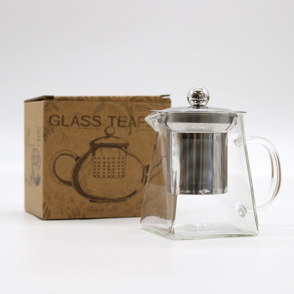 Emmy Jane Boutique Glass Infuser Teapot - Herbal Tea Maker - Steel and Glass