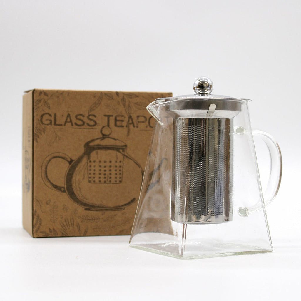 Emmy Jane Boutique Glass Infuser Teapot - Herbal Tea Maker - Steel and Glass