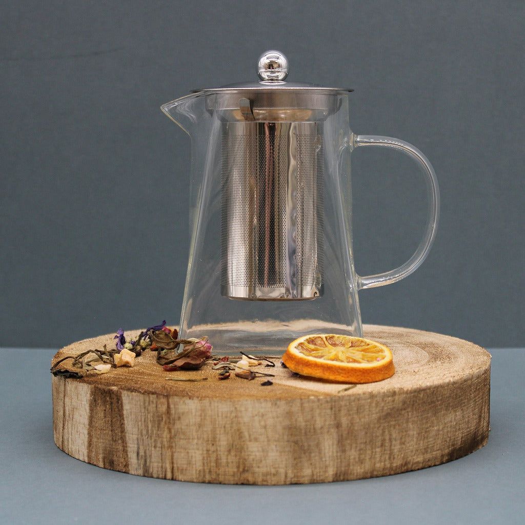Emmy Jane BoutiqueGlass Infuser Teapot - Herbal Tea Maker - Steel and Glass