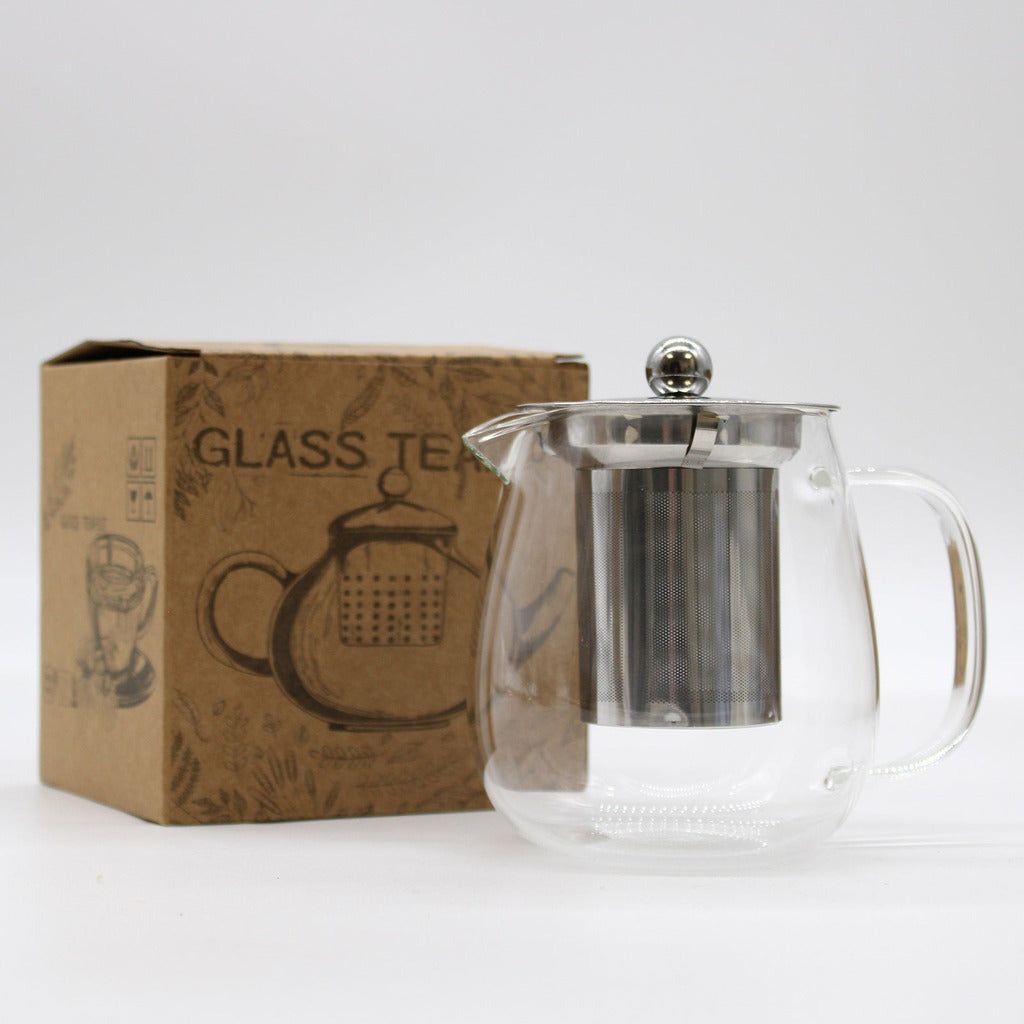 Emmy Jane Boutique Glass Infuser Teapot - Herbal Tea Maker - Steel and Glass