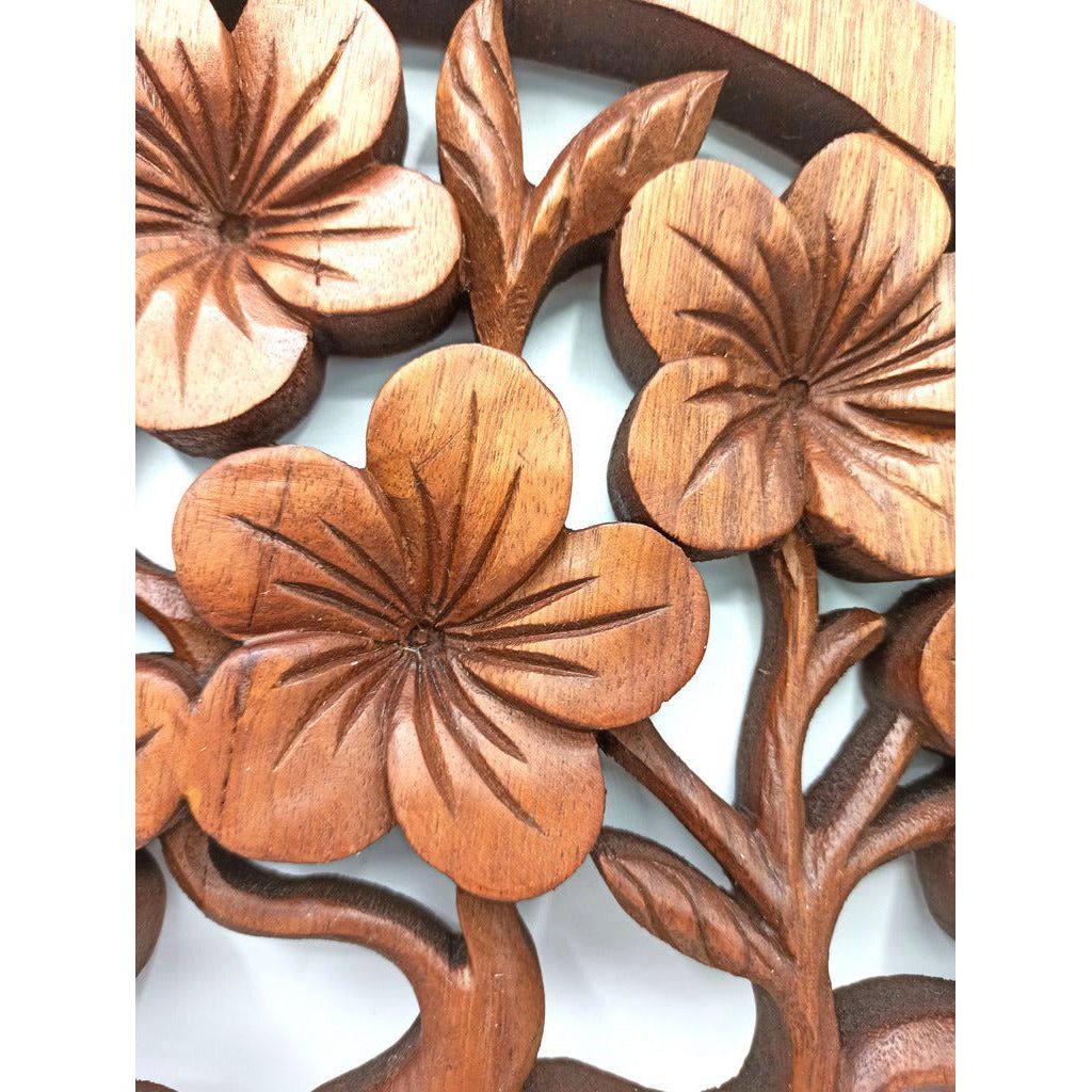 Emmy Jane Boutique Hand Carved Fairly Traded Decorative Wooden Panel - Sustainable Indonesian Suar wood