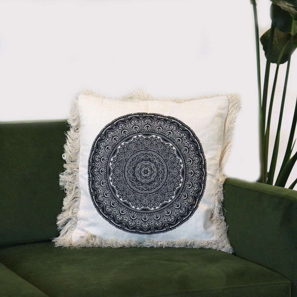 Emmy Jane Boutique Eco-Friendly Cotton Cushion Covers - Mandala Design - 6 Shapes & Sizes