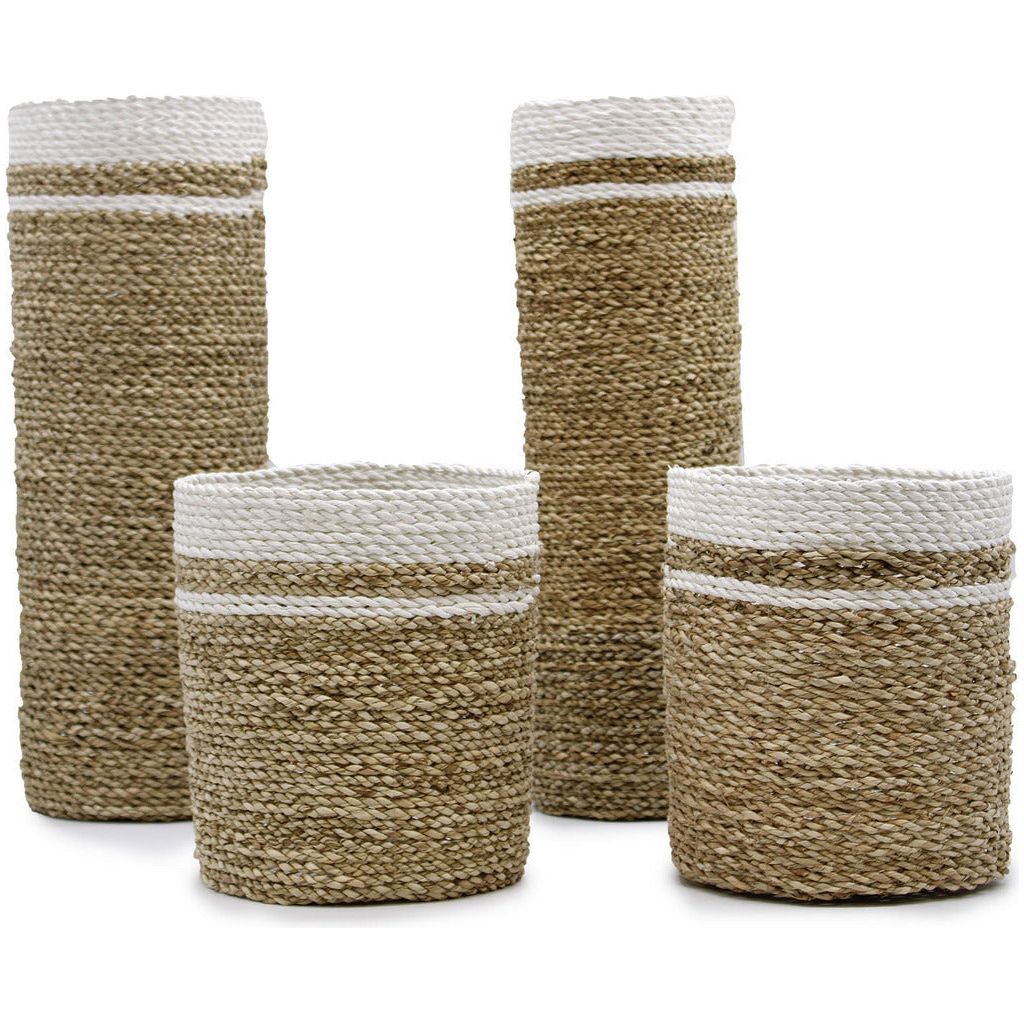 Emmy Jane Boutique Natural Home Storage - Handmade Seagrass Vase & Bins Set - Fairly Traded