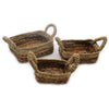 Emmy Jane Boutique Eco-Friendly Baskets Banana Leaf & Seagrass Square Set of 3 Natural Home Storage