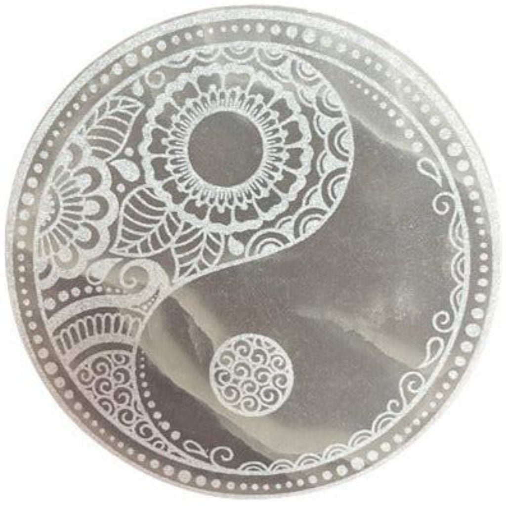 Emmy Jane Boutique Decorative Selenite Charging Plates - Mandala Feng Shui or Natural Designs