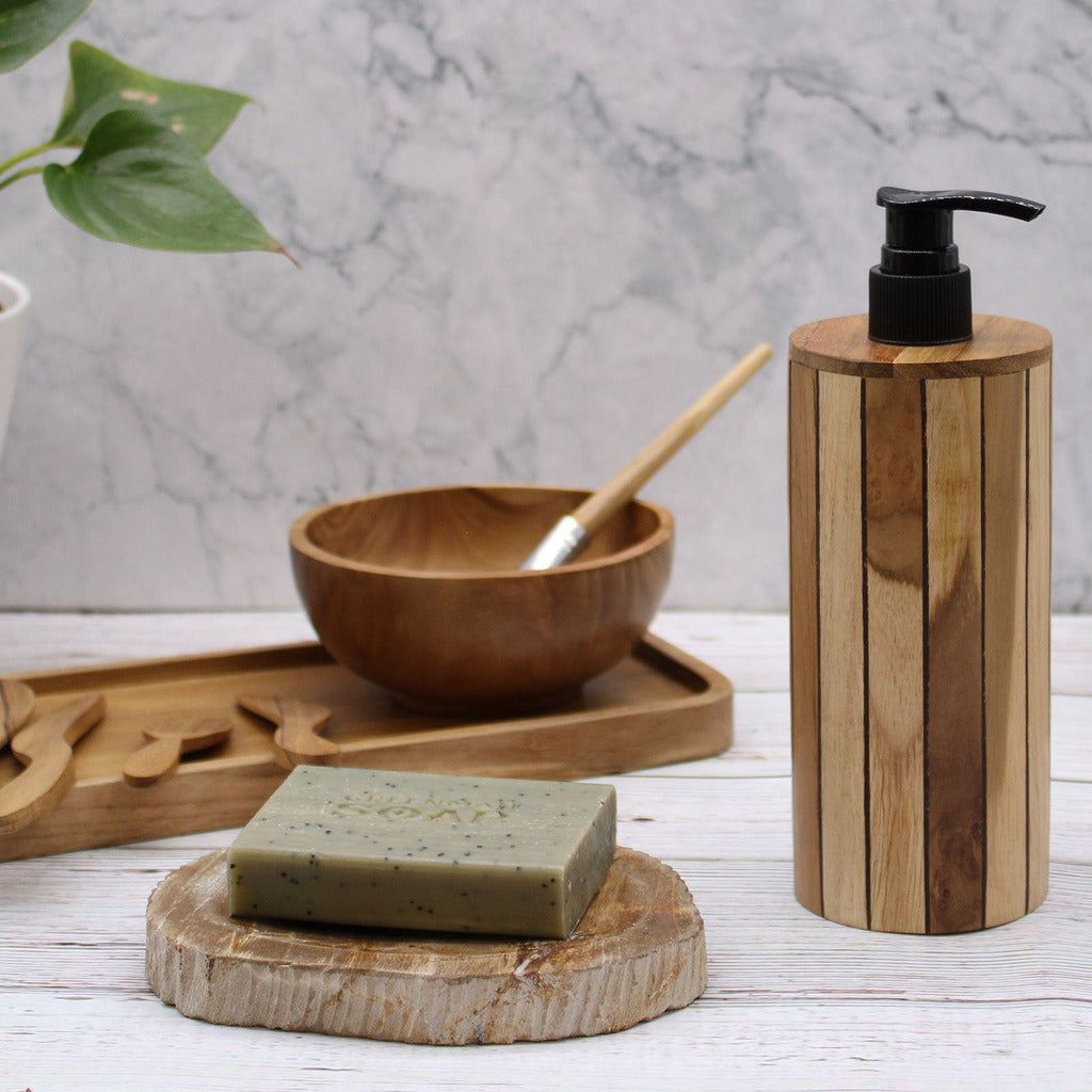 Emmy Jane Boutique Handmade Natural Coconut & Sustainable Teakwood Soap Dispensers