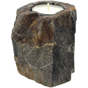 Emmy Jane BoutiquePetrified Wood Candle Holder - Handcarved & Fairly Traded