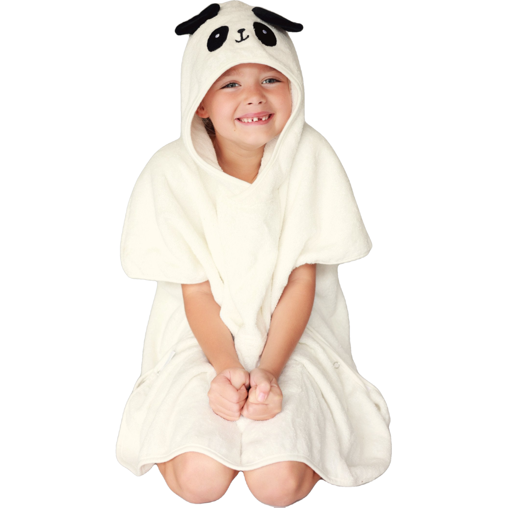 Emmy Jane Boutique Panda Animals Kids Hooded Towel Poncho - 100% Combed Cotton