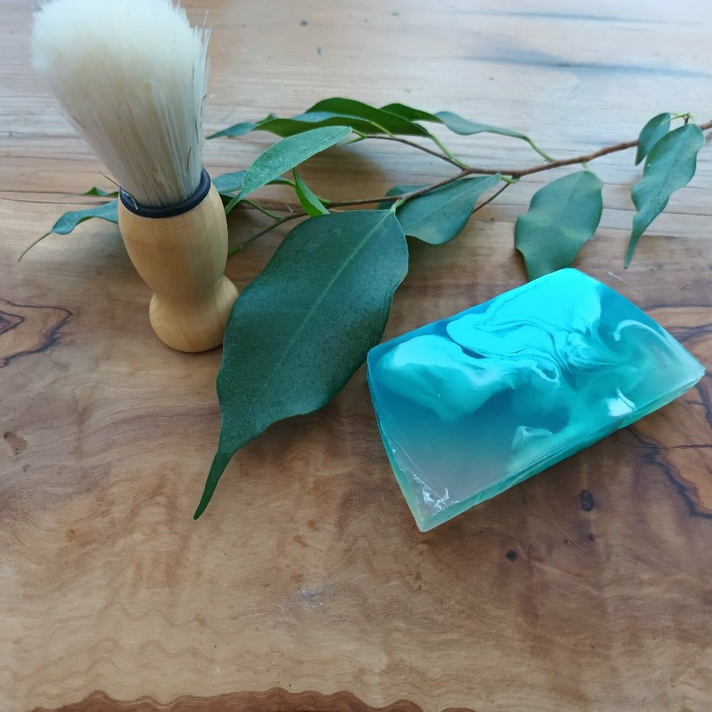 Emmy Jane Boutique Mens Plastic Free Shaving Set - Wooden Shaving Brush & Solid Shaving Soap