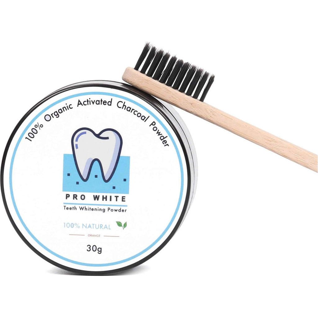 Emmy Jane Boutique Pro White - Natural Charcoal Teeth Whitener & Toothbrush Bundle - Vegan Friendly
