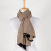 Merino Wool Scarf - 100% Wool - Black Beige. One scarf, many attires. Classic black and beige colours allow you to flip the scarf as you need, or better still wrap it around in a way that shows the world both your colours :) Lightweight and soft, this scarf will add an elegant touch to your outfit. Crafted from superfine wool, this scarf is finished with softly frayed edges.