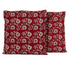 Floral Vine Bagh Hand Block Print Cotton Cushion Cover - Red-2