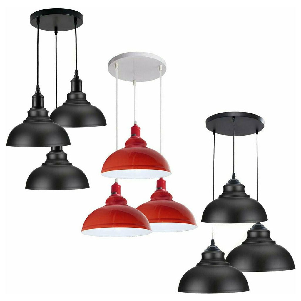 Emmy Jane Boutique 3 Ceiling lamp Pendant Cluster Light Modern Light Fitting Red/Black Lampshades