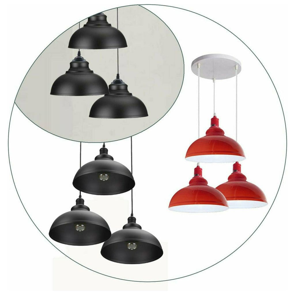 Emmy Jane Boutique3 Ceiling lamp Pendant Cluster Light Modern Light Fitting Red/Black Lampshades