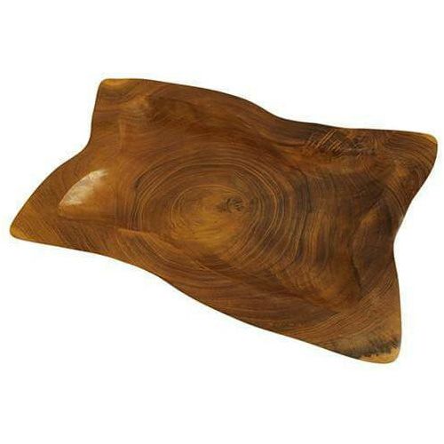 Emmy Jane Boutique Hand Carved Teak Wood Square Plates Serving Dish - approx 20cm