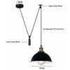 Emmy Jane Boutique Adjustable Metal Pendant Ceiling Light - Black - Retro Industrial Vintage Loft Style