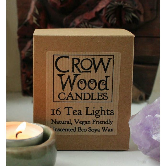 Emmy Jane Boutique Crow Wood Candles - Handmade Unscented Soy Wax Tealights - Vegan Friendly