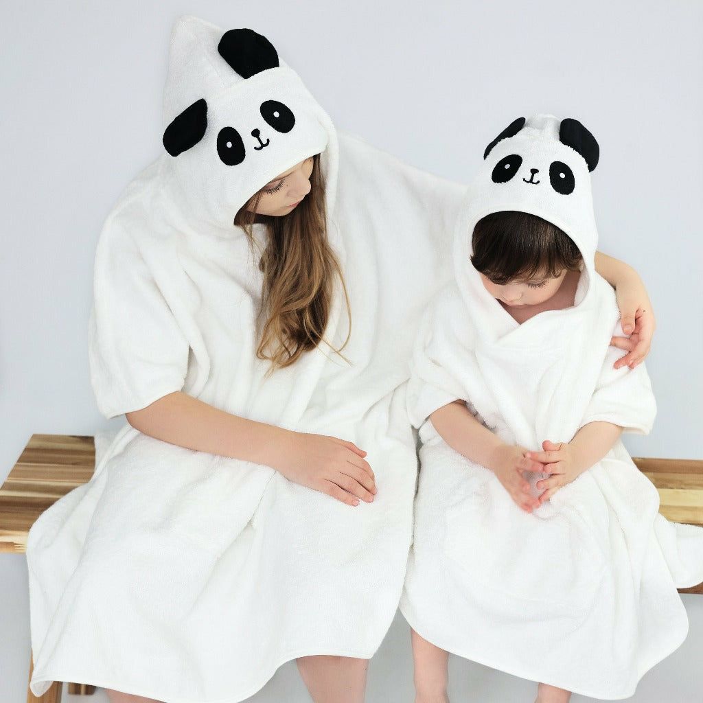 Emmy Jane Boutique Panda Animals Kids Hooded Towel Poncho - 100% Combed Cotton