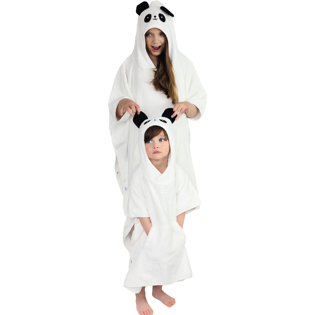 Emmy Jane Boutique Panda Animals Kids Hooded Towel Poncho - 100% Combed Cotton