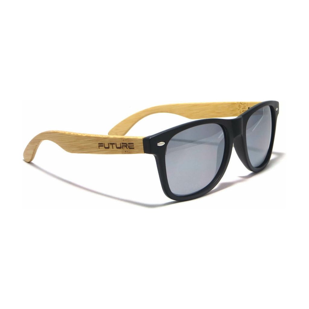 Emmy Jane BoutiqueFuture Wear Sunglasses Bamboo & Polarized Steel - Black