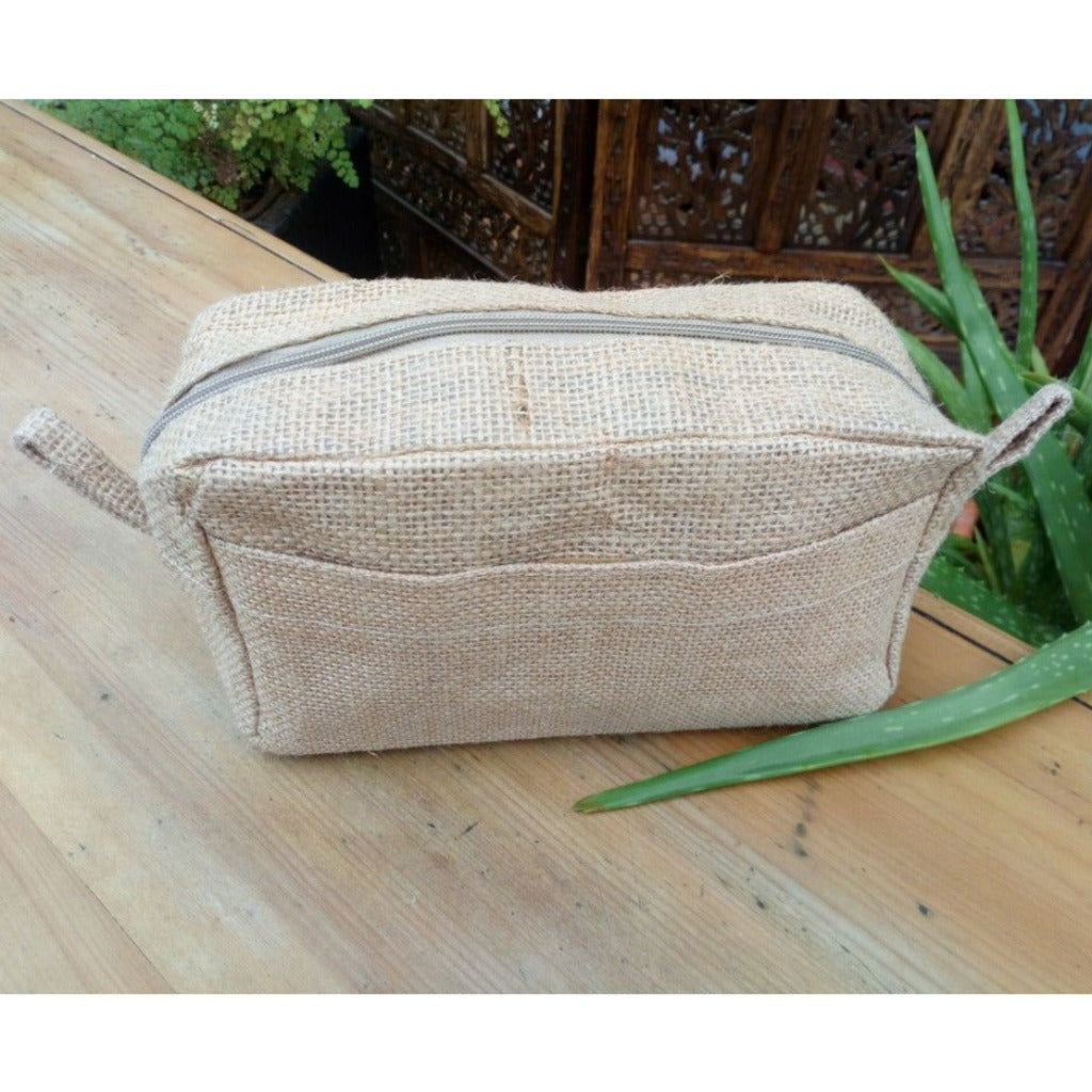 Emmy Jane Boutique Jute Toiletry bags - Natural Green or Lavender