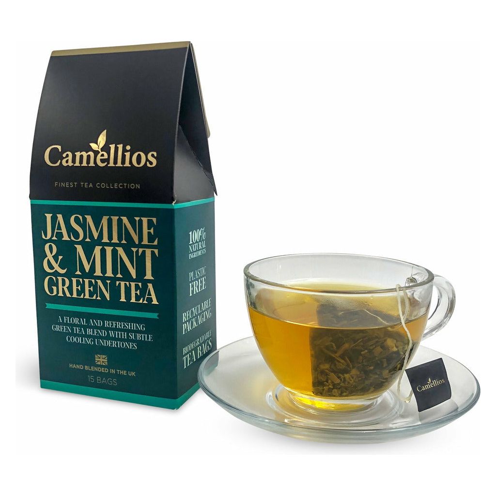 Emmy Jane Boutique Camellios - Natural Tea Gift Box - 3 Exotic Tea Blends - Biodegradable Teabags