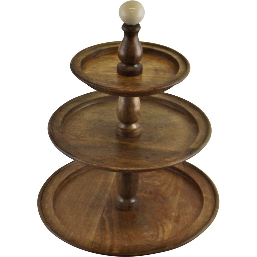 Emmy Jane Boutique Country Cottage 3 Tier Mango Wood Cake Stand