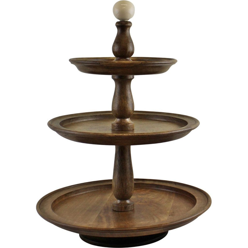 Emmy Jane Boutique Country Cottage 3 Tier Mango Wood Cake Stand