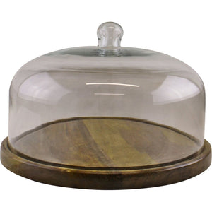Emmy Jane Boutique Mango Wood Cake Stand With Glass Dome. A high-quality, solid wood cake stand with a glass dome, a beautiful addition to our Country Cottage range of products. Display and keep fresh your home baking in style. Can house a 10" wide cake, up to 3.5" in height. Perfect for your Easter or Christmas cake.