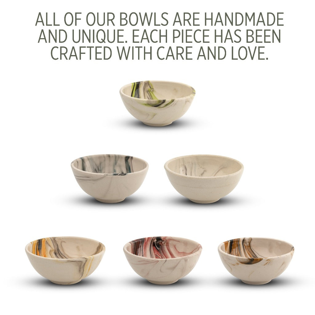 Handmade Small Ceramic Bowls Set of 6, Mocha Style, Size: Ø 8 cm | Bascuda-2