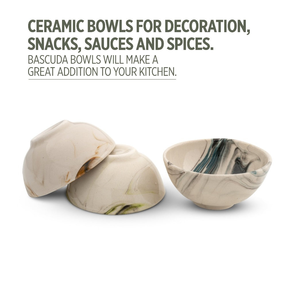 Handmade Small Ceramic Bowls Set of 6, Mocha Style, Size: Ø 8 cm | Bascuda-4