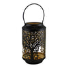 Emmy Jane - Black Candle Lantern - Tree Of Life Design - Black Tealight Candle Holder. A beautiful candle lantern in black with a golden interior featuring our tree of life design cutout around the lantern. Will hold a tealight candle. The lantern is made of 100% iron and features a handle for carrying or hanging.  Measurements: 10 x 17 x 10cm.