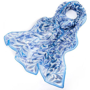 Emmy Jane Boutique Floral Silk Scarves - William Morris Willow Bough - 100% Pure Silk Scarf