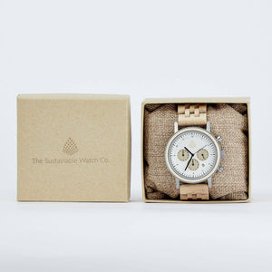 Emmy Jane Boutique The Sustainable Watch Company - The White Cedar - Natural Wood Watch