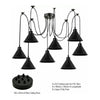Emmy Jane Boutique Chandelier Ceiling Light - Multi Outlet 8 Way Ceiling Pendant Light - Black