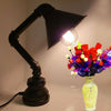 Emmy Jane Boutique Desk Lamp - Vintage Retro Industrial Steel Pipe Table Lamp - Black