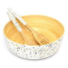 Emmy Jane Boutique Bamboo Salad Bowl & Serving Spoons - Large Handmade Eco-Friendly Bowl